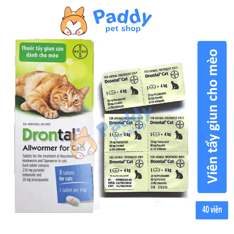 Thuốc tẩy giun cho mèo Drontal dạng viên