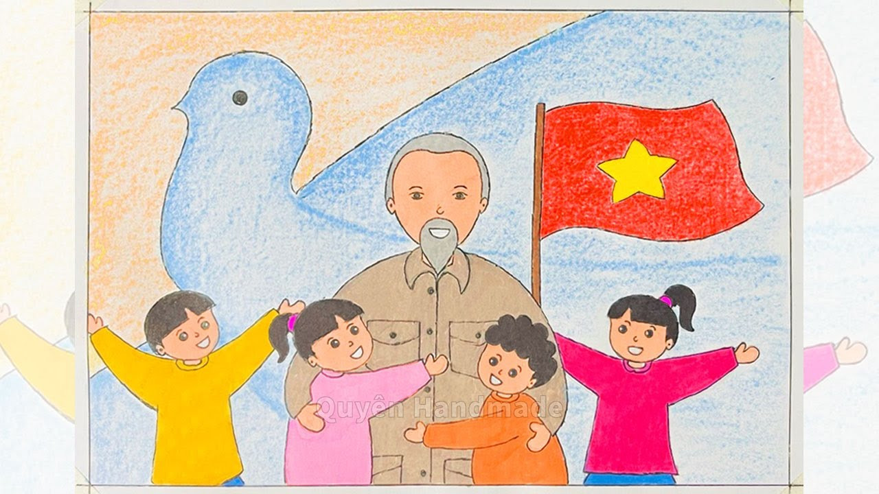 Bác Hồ cùng các em thiếu nhi trong không gian thân mật, thể hiện tình yêu thương bao la