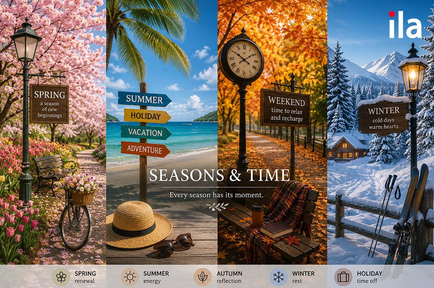 Các danh từ chỉ mùa trong năm: spring, summer, autumn, winter