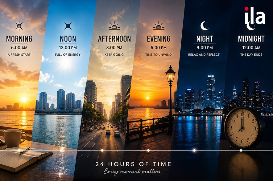 Một số danh từ chỉ thời điểm cụ thể trong ngày như morning, noon, evening, midnight